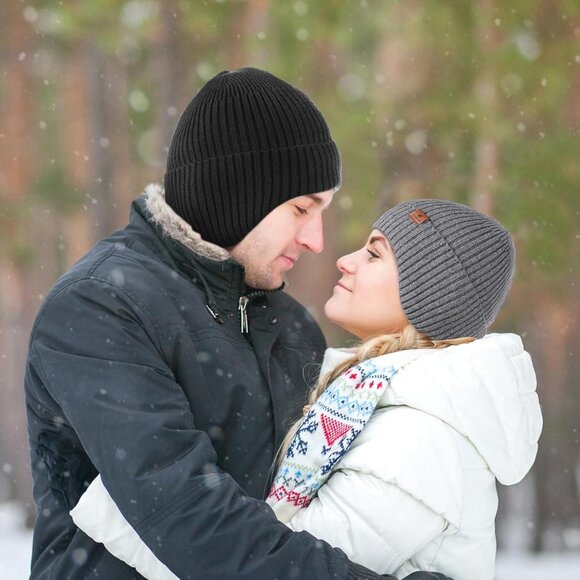 Ocatoma Winter Knit Beanie with Earflap Warm Soft Outdoor Hat Unisex Gift - Picture 6 of 6